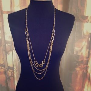 Long layered chain necklace